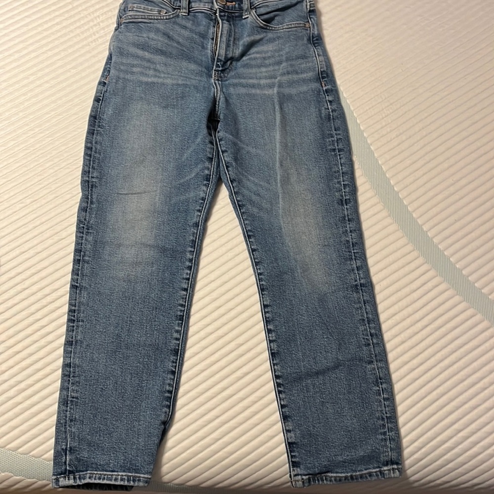 Banana Republic blue jeans.